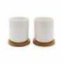 Bredemeijer - 1x2 Bredemeijer Teetassen Set wei� 200ml Bambus Unters. 142013