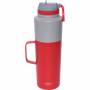 Asobu - Twin Pack Bottle with Mug Rot, 0.9 L + 0.6 L