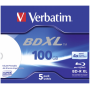 Verbatim - 1x5 Verbatim BD-R Blu-Ray 100GB 4x Speed wide printable JC